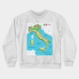 Geographic map of Italy Crewneck Sweatshirt